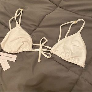 WeWoreWhat white triangle swim top